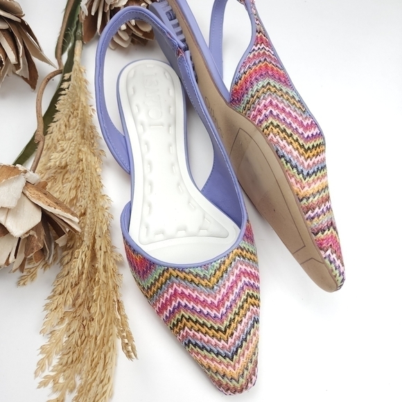 SARTO Purple Pink Weave Cutout Slingback Point Flats Sz 6m - Picture 3 of 12